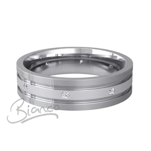 Patterned Designer White Gold Wedding Ring - Diligo